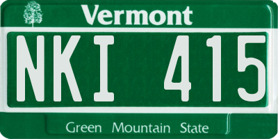 VT license plate NKI415