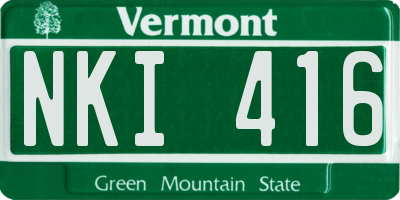 VT license plate NKI416