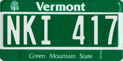 VT license plate NKI417