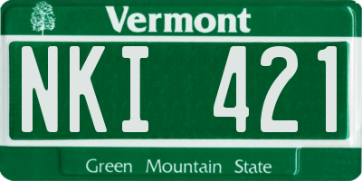 VT license plate NKI421