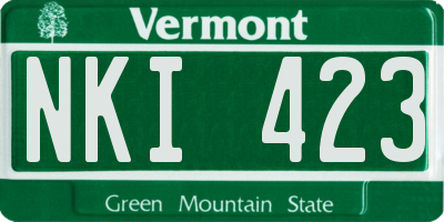VT license plate NKI423