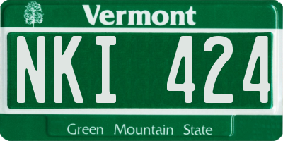 VT license plate NKI424