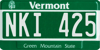 VT license plate NKI425