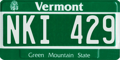 VT license plate NKI429