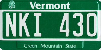 VT license plate NKI430