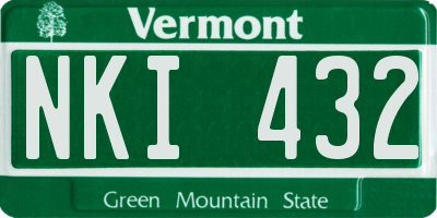 VT license plate NKI432