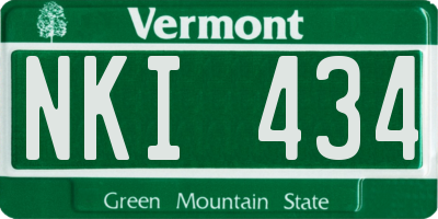 VT license plate NKI434