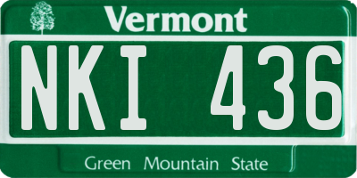 VT license plate NKI436