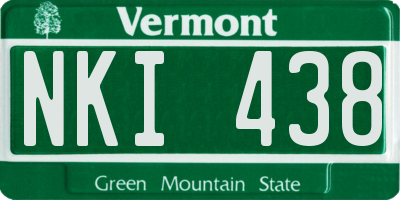 VT license plate NKI438