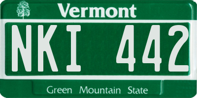 VT license plate NKI442