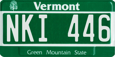 VT license plate NKI446