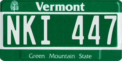 VT license plate NKI447