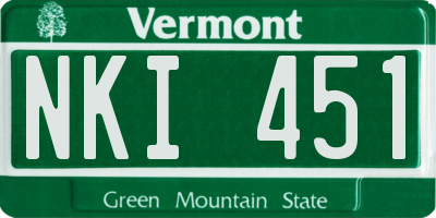 VT license plate NKI451