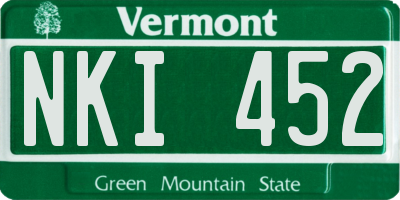 VT license plate NKI452