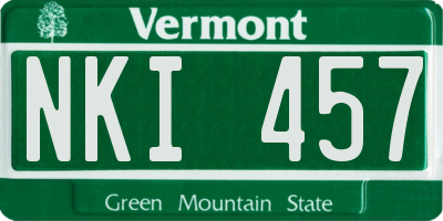 VT license plate NKI457