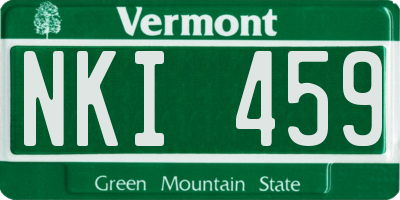 VT license plate NKI459