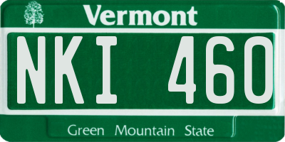 VT license plate NKI460