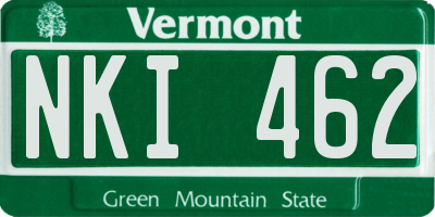 VT license plate NKI462