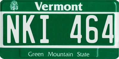 VT license plate NKI464
