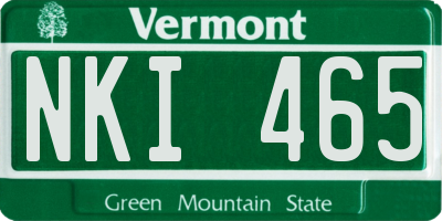 VT license plate NKI465