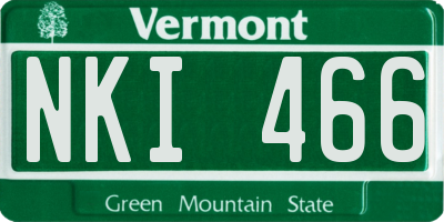 VT license plate NKI466