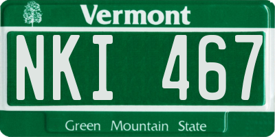 VT license plate NKI467