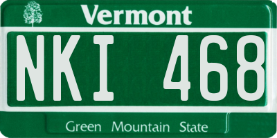 VT license plate NKI468