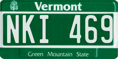 VT license plate NKI469