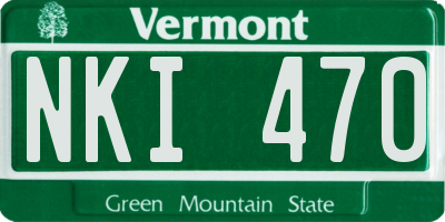 VT license plate NKI470