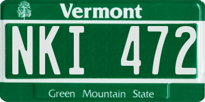 VT license plate NKI472
