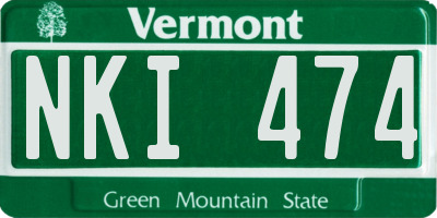 VT license plate NKI474