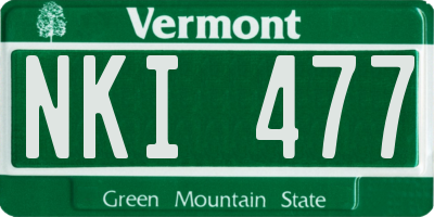 VT license plate NKI477