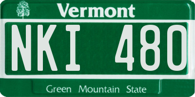VT license plate NKI480