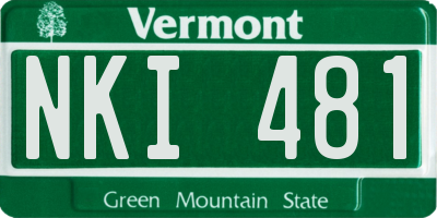 VT license plate NKI481
