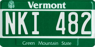 VT license plate NKI482