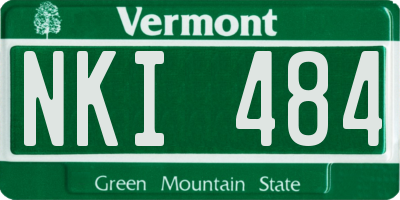 VT license plate NKI484
