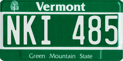 VT license plate NKI485