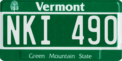 VT license plate NKI490