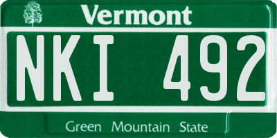 VT license plate NKI492