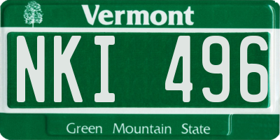 VT license plate NKI496