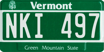 VT license plate NKI497