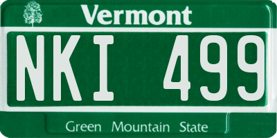 VT license plate NKI499