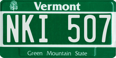 VT license plate NKI507