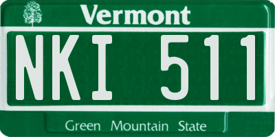 VT license plate NKI511