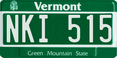 VT license plate NKI515