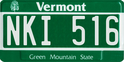VT license plate NKI516