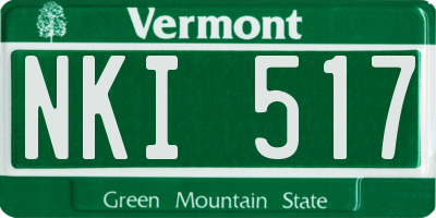 VT license plate NKI517