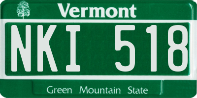 VT license plate NKI518