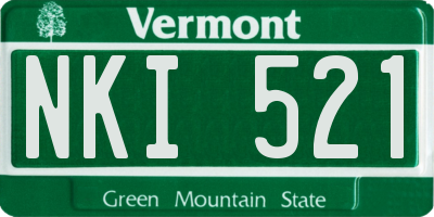 VT license plate NKI521