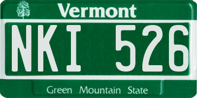VT license plate NKI526